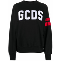 Gcds logo crew neck cotton sweatshirt - Preto