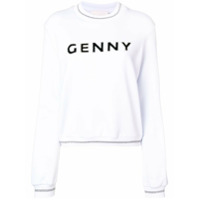 Genny Blusa de moletom com estampa de logo - Branco