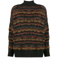 Gentry Portofino Suéter de tricô pesado com listras - Cinza