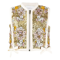 Giambattista Valli Colete com laço e bordado floral - Amarelo