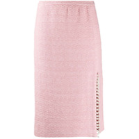 Giambattista Valli tweed pencil skirt with pearl detailing - Rosa