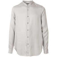 Giorgio Armani Camisa decote arredondado com listras - Branco