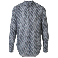 Giorgio Armani Camisa mangas longas com estampa geométrica - Azul
