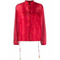 Giorgio Armani Camisa translúcida com cordão de ajuste - Vermelho
