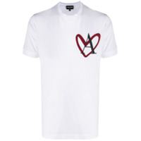 Giorgio Armani Camiseta de algodão com coração - Branco