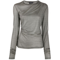 Giorgio Armani Camiseta mangas longas com listras - Branco