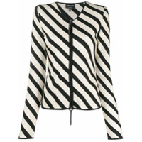 Giorgio Armani Jaqueta com zíper e listras - Neutro