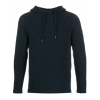 Giorgio Armani knitted raglan-sleeves hoodie - Azul