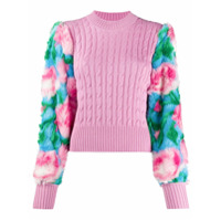 Giuseppe Di Morabito contrast-panel cable knit sweater - Rosa