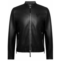 Giuseppe Zanotti Jaqueta de couro com zíper frontal - Preto