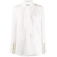 Givenchy Blusa com listras e amarração na gola - Branco