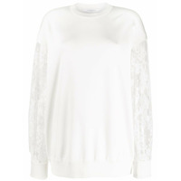 Givenchy Blusa de moletom com renda nas mangas - Branco