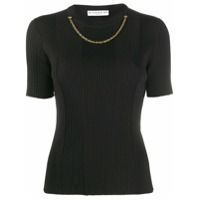 Givenchy Blusa de tricô canelada com aplicação de corrente - Preto