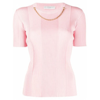 Givenchy Blusa de tricô canelado com detalhe de corrente - Rosa