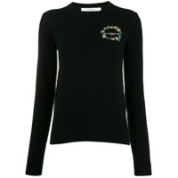 Givenchy Blusa de tricô com logo bordado - Preto
