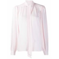 Givenchy Blusa listrada com laço na gola - Rosa