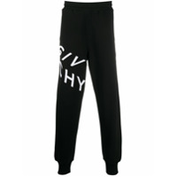 Givenchy Calça esportiva com estampa de logo - 004 BLACK WHITE