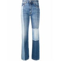 Givenchy Calça jeans reta cintura alta com patchwork - Azul