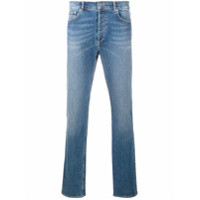 Givenchy Calça jeans reta com efeito desbotado - Azul