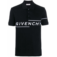 Givenchy Camisa polo com logo bordado assimétrico - Preto