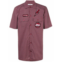 Givenchy Camisa xadrez com patches - Vermelho