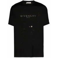 Givenchy Camiseta com logo e efeito destroyed - Preto