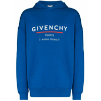 Givenchy Moletom com capuz e estampa de logo Address - Azul