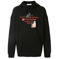Givenchy Moletom com capuz e estampa de logo - Preto