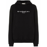 Givenchy Moletom com estampa de logo e capuz - Preto