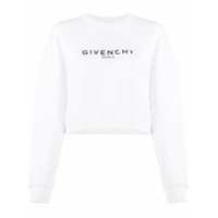Givenchy Moletom cropped de algodão com estampa de logo - Branco