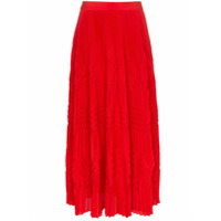 Givenchy Saia cintura alta com pregas - Vermelho
