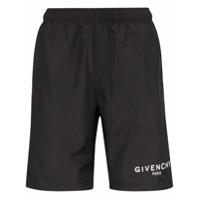 Givenchy Short de natação com estampa de logo - Preto
