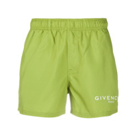 Givenchy Short de natação com estampa de logo - Verde