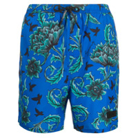 Givenchy Short de natação com estampa floral - Azul