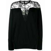 Givenchy Suéter com recorte de renda - Preto