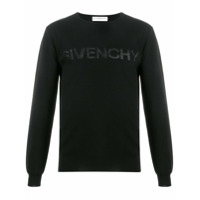 Givenchy Suéter de tricô com estampa de logo - Preto