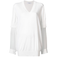 Givenchy Suéter de tricô com mangas translúcidas - Branco