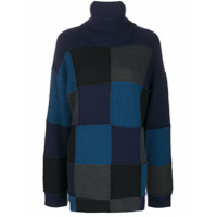 Givenchy Suéter xadrez gola alta de cashmere - Azul