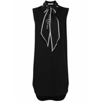 Givenchy Vestido com logo e laço na gola - Preto