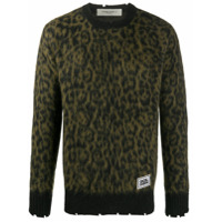 Golden Goose brushed leopard print jumper - Verde