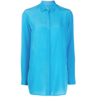 Golden Goose Camisa oversized de seda - Azul