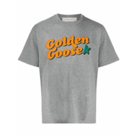 Golden Goose Camiseta com estampa de logo - Cinza