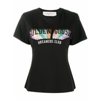 Golden Goose Camiseta com estampa de logo com brilho - Preto