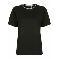 GOODIOUS Camiseta mangas curtas com gola contrastante - Preto