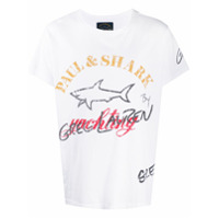Greg Lauren X Paul & Shark Moletom decote careca com estampa gráfica - Branco