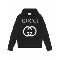 Gucci Moletom com Interlocking G e capuz - Preto