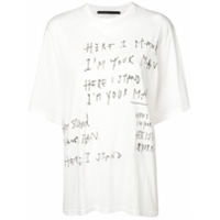 Haider Ackermann Camiseta oversized com slogan estampado - Branco