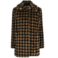 Harris Wharf London boxy fit houndstooth pattern coat - Neutro