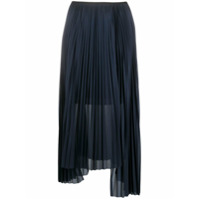 Helmut Lang asymmetric pleated skirt - Azul