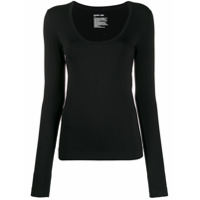 Helmut Lang Blusa mangas longas com decote U - Preto